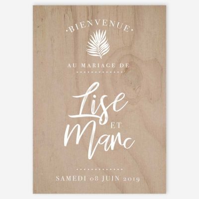 panneau d'accueil bienvenue mariage exotique