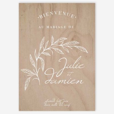 panneau d'accueil bienvenue mariage fine art