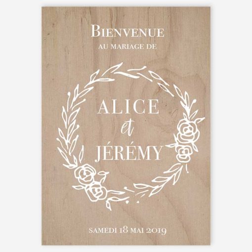 panneau d'accueil bienvenue mariage Jardin Anglais