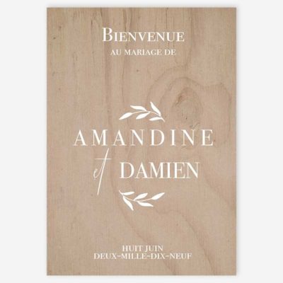 panneau d'accueil bienvenue mariage Provence olivier