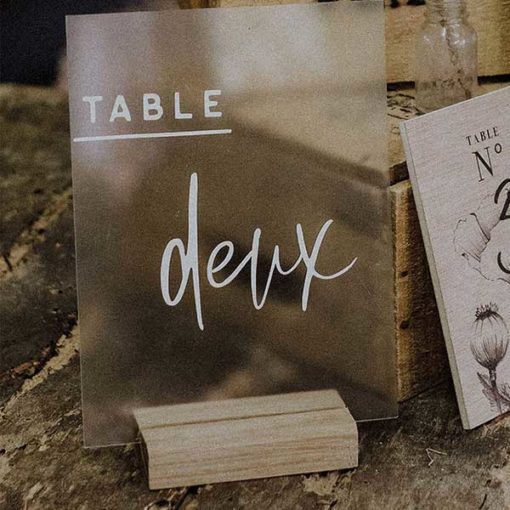 nom de table plexi pour mariage