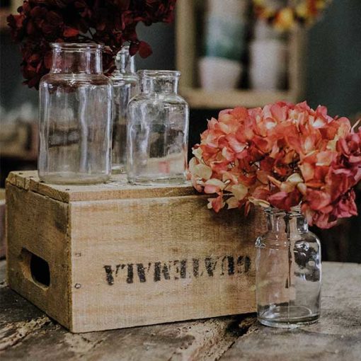 vase ancien transparent pour fleurs mariage