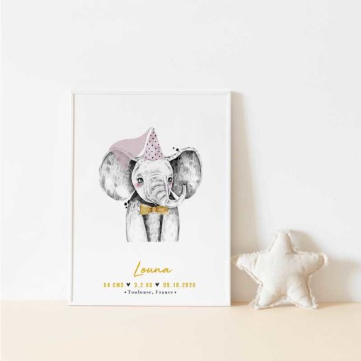 Affiche enfant éléphant