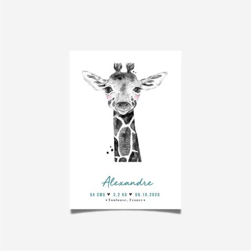 affiche naissance girafe