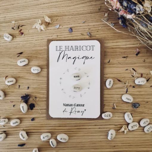 carte graine de haricot magique maman je t'aime