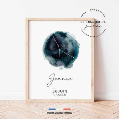 affiches signe zodiaque, étoiles et constellation
